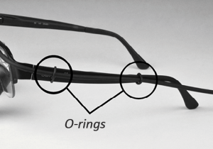O-rings attaching the light cord to the frame.