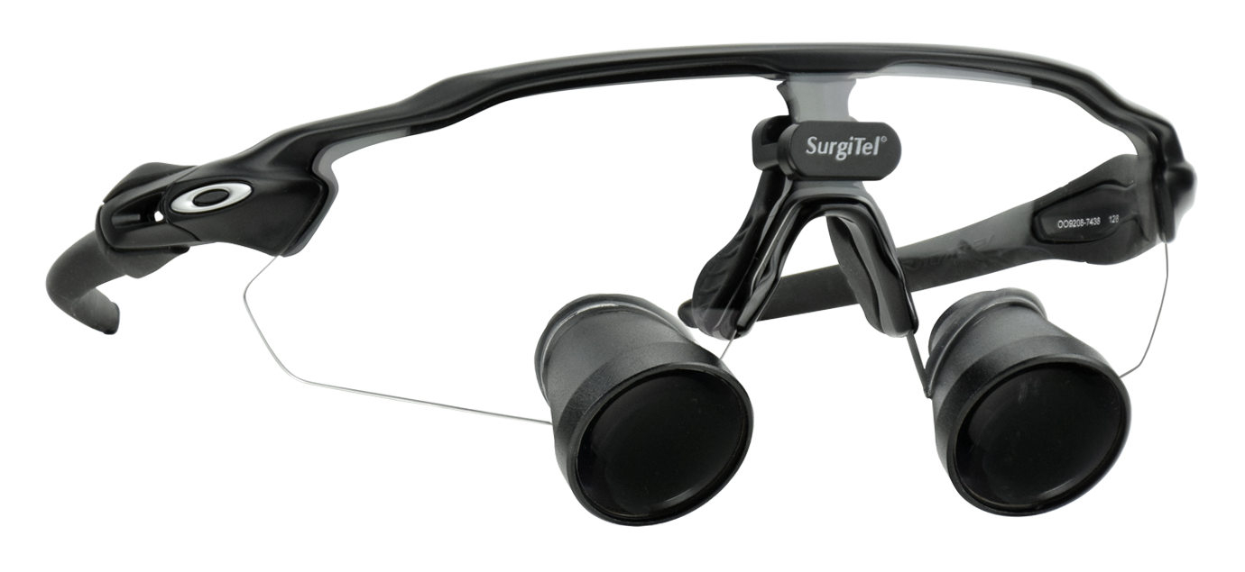 SurgiTel Galilean Expanded 2.5x on Oakley Radar Frame